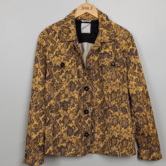 Stephan Janson Woman’s Animal Print Jacket Size 56 US 20 Vintage Made in italy - Picture 1 of 9